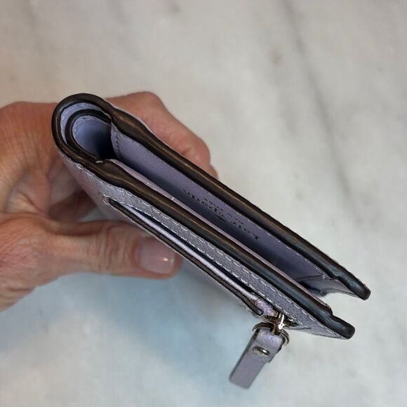 Kate Spade Wallet Leather Cross Grain Lavender Bifold Compact - Picture 7 of 15